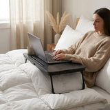 Foldable Laptop Bed Desk for Couch, Sofa - Large Lap Desk Tray Table with Cup Holder and Tablet Slot