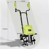 LOVTILLER 12 Inch Small Electric Corded Garden Tiller Cultivator 15 AMP Power Rototiller for Gardening with Adjustable Wheels