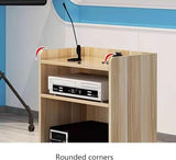 Lectern Wood Teacher Podiums with Open Storage Podium Stand Floor Standing Pulpits for Churches Portable Podiums