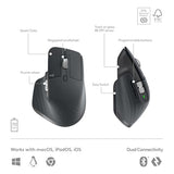 MX Keys S Combo - Performance Wireless Keyboard and Mouse with Palm Rest, Customizable Illumination,