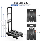 500 LB Heavy Duty Luggage Cart, Utility Dolly Platform Cart with 6 Wheels & 2 Elastic Ropes for Luggage