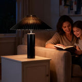 EOEYYOYB Ceramic Table Lamps for Bedroom, Adjustable Shade Lamps for Night Stands, Modern Cylindrical Nightstand Table Lamps, Black
