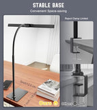 Kaulsoue LED Desk Lamp for Home Office with Base, Eye-Caring Architect Task Light with Adjustable Gooseneck 12W USB Adapter, Craft