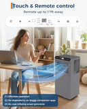 Garvee 8000 BTUs Portable Air Conditioner,Up to 350 Sq.Ft. Remote Control 48dB Portable AC Unit, Dehumidifier, Fan, Sleep, 24H Timer&Installation Kit, DOE Certified, Ceer 6.2,Grey+Black Panel