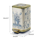 SKipdr Garbage Recycling Bin Sophisticated and Eleganthousehold Trash Can Hand-Painted Color Lacquered Gold Leaf