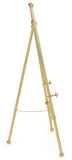 Floor Easel with Fixed Height Sign Supports, 58"h Tripod Stand for Displaying Artwork or Directional Signage - Brass Finish