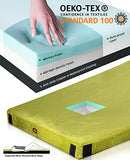 Gaialoop 3 Inch Memory Foam Camping Mattress, Dual Layer Thick Sleeping Camp Pad for Car Tent Cot, Roll-Up Portable Glamping Floor Bed for Guests Sleepover[Twin: 75 * 38 * 3"]