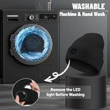 AONYIYI Unisex LED Beanie with Light,USB Rechargeable Hat for Men and Women,3 Light Modes,Hands-Free Winter Hat for Camping,Running,Walking,Auto Repair,Black