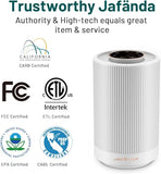 Jafanda Air Purifiers for Home Bedroom Coverage 450 sqft, 23 dB Air Cleaner with Brushless Motor, Effectively Remove Pollen Dust, Night Light, White