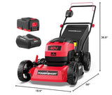 PowerSmart 40V 17" Cordless Lawn Mower, 3-in-1 Brushless Push Lawn Mower with 4.0Ah Battery & Charger