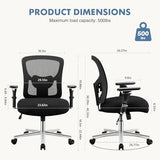 DUMOS Big and Tall Office Desk Chair with Lumbar Support, 500lbs Heavy Duty Mesh Ergonomic Computer Chair