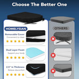 HOMELYSIAN Chair Cushions for Dining Chairs, Non Slip Chair Pads with Ties and Washable Covers Set of 6, 16"X16"X2.5", Black