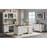 Ashford & Sons 42" Wood Lateral File Cabinet, Knotty Oak Veneer, Rustic White