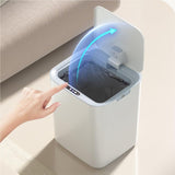 BXFIRS The ABS Smart Trash Can Automatically Opens The Lid for Home Use in The Living Room Kitchen Bedroom Garbage Bin