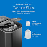 hOmeLabs Countertop Ice Maker – Includes Ice Scoop & 5 Ice Bags, Black Portable Ice Maker for Home/Kitchen/Bar/Dorm/RV