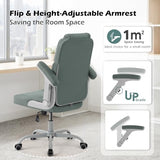 SEATZONE Cyan Office Chair Ergonomic Desk Chair with Lumbar Support, Flip-Up Arms, Adjustable Swivel Computer Chair with Wheels