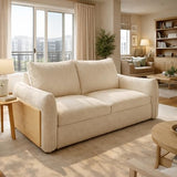 71.65" Loveseat Convertible Sleeper Sofa, Linen Fabric Pull Out Couch, 3-in-1 Sofa Bed