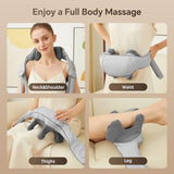PERLEVI Neck and Shoulder Massager with Heat, Cordless Shiatsu Shoulder Massager for Pain Relief Deep Tissue, Rechargeable 6D Kneading Massage for Neck and Shoulde Pain, Gifts for Mom&Dad (Grey)