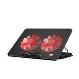 KMWHPJN Laptop Cooling Pad, LED Fan, Two-Way Fan, LCD Display Controller, Power Supply, Up to 17, Non-Slip Mat, Black Grid