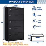 Metal Steel Filling Cabinets for Home Office - Lockable Storage Cabinet for Hanging Files Letter