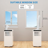 GlowSol 8,000 BTU 3-in-1 Portable Air Conditioner: Cools, Fan & Dehumidifies Up to 350 Sq.Ft - Remote, 24H Timer for Home/Office
