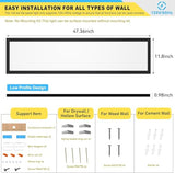AIKVSXER 18 Pack 1x4 LED Flat Panel Light Surface Mount Black, 5500LM 50W
