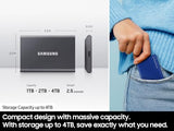 SAMSUNG T7 Portable SSD, 4TB External Solid State Drive, Speeds Up to 1,050MB/s, USB 3.2 Gen 2