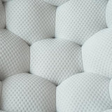Comfy Upholstered Sofa, Mesh Fabric 3D Honeycomb Shape Modern Couches for Living Room, Apartment (Light Grey, 1 Seater