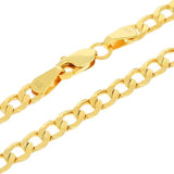 Nuragold 14k Real Yellow Gold Cuban Curb Link 3.5mm Chain Necklace