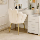 VINGLI Petal Makeup Vanity Chair with Back,Flower Cute Girls Desk Chair