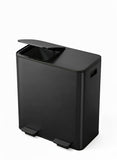 Double Trash Can, 2 x 8 gal (2 x 30 L) Garbage Can for Kitchen Dual Compartment Recycling Kitchen Step Trash Bin