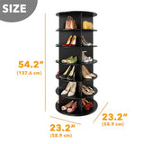 SpaceAid 6 Tier Rotating Shoe Rack Tower, Spinning Shoe Display Lazy Susan, Revolving 360 Shoe Rack Storage Round Carousel, Vertical Handbag Rotate Shoes Closet Organization (6-Tier Black)