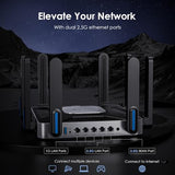 WAVLINK AX6000 WiFi 6 Router Dual Band, 2.5 Gbps WAN/LAN Port, Covers up to 2,150 Sq. ft and 256 Devices, 8x5dBi Antennas, AI QoE, WPA3 & VPN Security for Home/Office, MU-MIMO, Beamforming