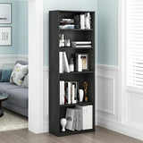 71" Triple Wide Bookshelf, 6 Tier Tall Bookshelf, Large Arched Bookcase with Curved Baffle