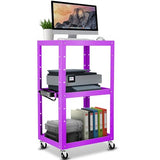 Auto Dynasty Height Adjustable AV Presentation Cart with Power Strip