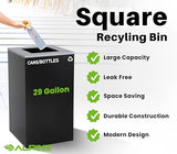 Commercial Indoor Recycle Bin - 29 Gallon Modern Looking Black Recycle Bin, Office Recycling Bins