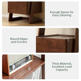 Ladder Shelf with Drawers, 5 Tier Wood Shelf, Tall Narrow Bookcase