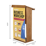 M&T Displays Dark Wood Plywood Stand up Floor-Standing Podium Lectern