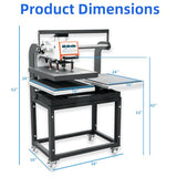 Pneumatic Sliding Dual Platen Heat Press-Large Heat Transfer Press with Auto Lift Sublimation Transfer for T-Shirt Printing