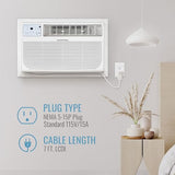 Keystone 8,000 BTU Wall Mounted Air Conditioner and Dehumidifier, 115V, Wall Unit for Bedroom, Bathroom, Small-Medium Sized Rooms up to 350 Sq.Ft., Quiet, High Efficiency Wall Mounted AC Unit, White