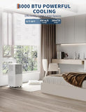 8,000 BTU Portable Air Conditioners, 4 in-1 Portable AC Unit for Room Up to 350 Sq.Ft, Energy Efficient Quiet Air Conditioner with Cool, Fan, Dehumidifier, Remote Control, 24H Timer, Bedroom, Office
