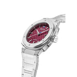 Alpina Unisex Solar Powered Solarmeter, 37.5mm Silver-Tone Stainless Steel Case with a Burgundy Dial (Style: AL-140BRG3AE6B)