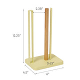 Yamazaki Home Tosca One-Handed Tear Paper Towel Holder - Kitchen Storage Rack - Steel + Wood