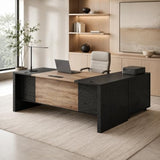 SAINTCY Executive Office Desk with Mobile File Cabinet, L Shaped Desk