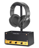 Lesdexzz Headphone Stand with Cable Storage, Display Music Lovers' Decorative Items & Suitable Headphone Holder, Contains 1 Base 1 Support Rod 1 Headrest (Metal Texture Black)