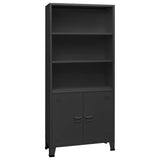 Zexlorith Industrial Bookshelf, Steel Book Cabinet with 2 Doors & 3