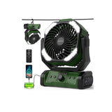 kejector Battery Powered Fan - 24000mAh 3-in-1 Portable Camping Fan Rechargeable with LED Lights, USB C, Auto Oscillating Portable Fan for Tents, Travel, BBQ, Fishing, Home, Office, Camper Essentials