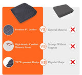kingphenix Premium Car Seat Cushion, Memory Foam Driver Seat Cushion to Improve Driving View (Leather Black)