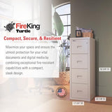 FireKing Turtle Vertical 4 Drawer Legal and Letter Fire Safe File Cabinet with Key Lock