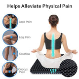 Egg Gel Seat Cushion, Breathable Gel Cushion Chair Pads with Non-Slip Cover for Home Office Car Wheelchair, Honeycomb Design Egg Seat Cushion As Seen On TV (Black)